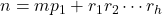 n = mp_1 + r_1r_2 \cdots r_h