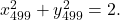 x_{499}^{2}+y_{499}^{2}=2.