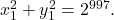 x_{1}^{2}+y_{1}^{2}=2^{997}.