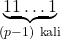 \[ \underbrace{11\ldots1}_{(p-1)\ \text{kali}} \]