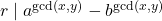 r \mid a^{\gcd(x,y)} - b^{\gcd(x,y)}