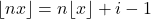 \lfloor nx \rfloor = n\lfloor x \rfloor + i-1